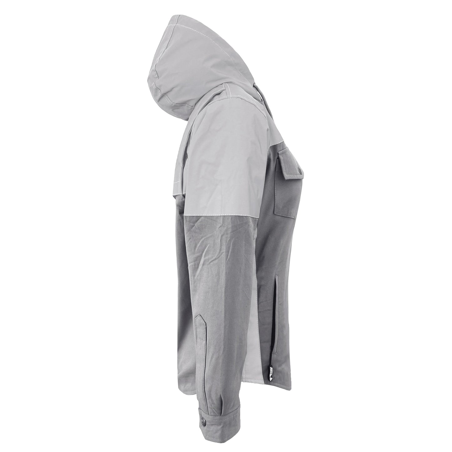Protective Reflective Flannel Hoodie "Twilight Titanium" For Women - Grey and Silver