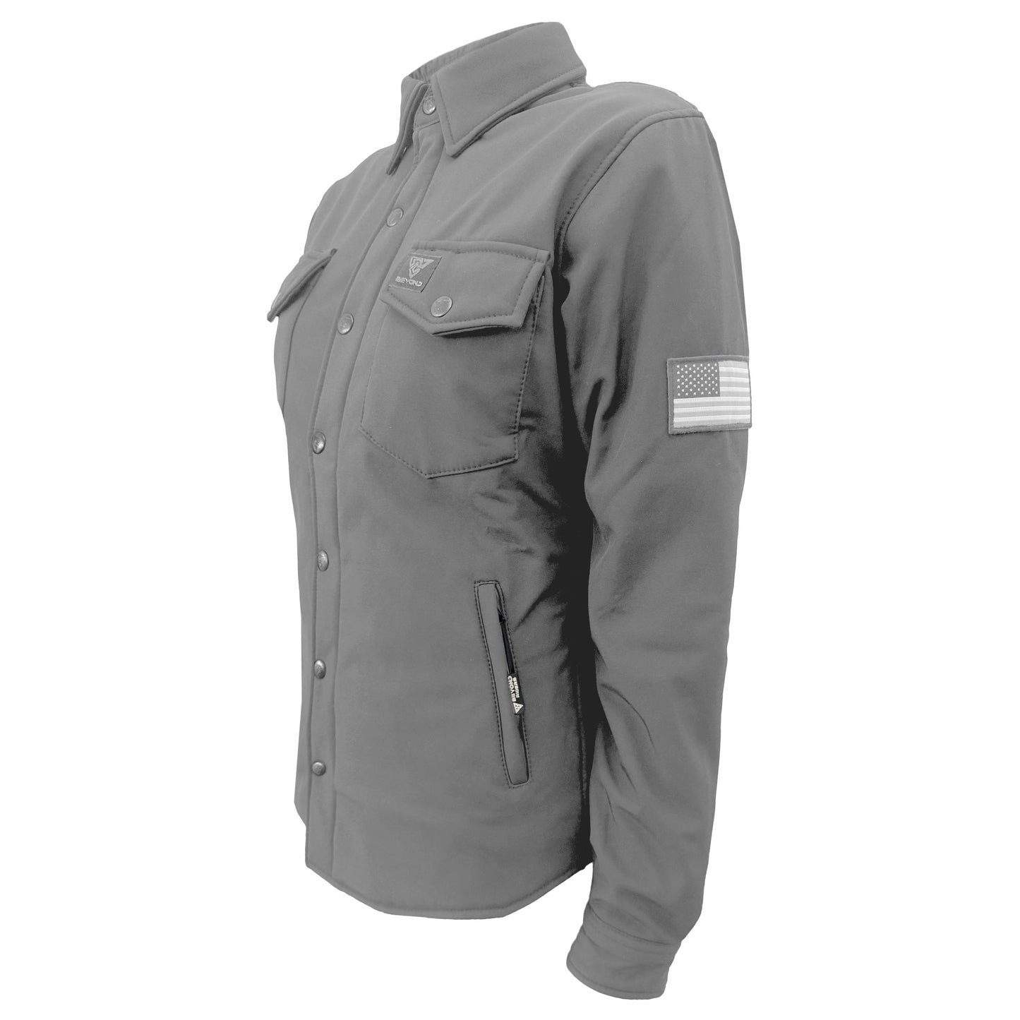 Protective SoftShell Winter Jacket for Women – Light Gray Matte