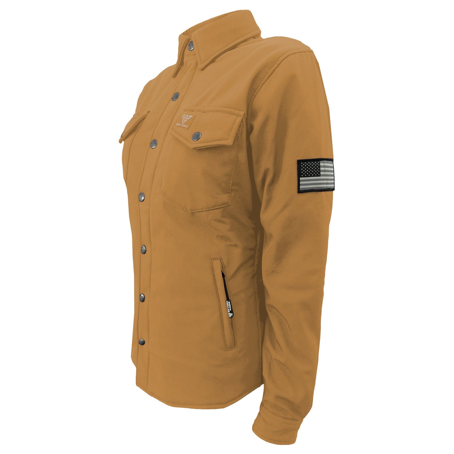 Protective SoftShell Winter Jacket for Women – Mustard Matte