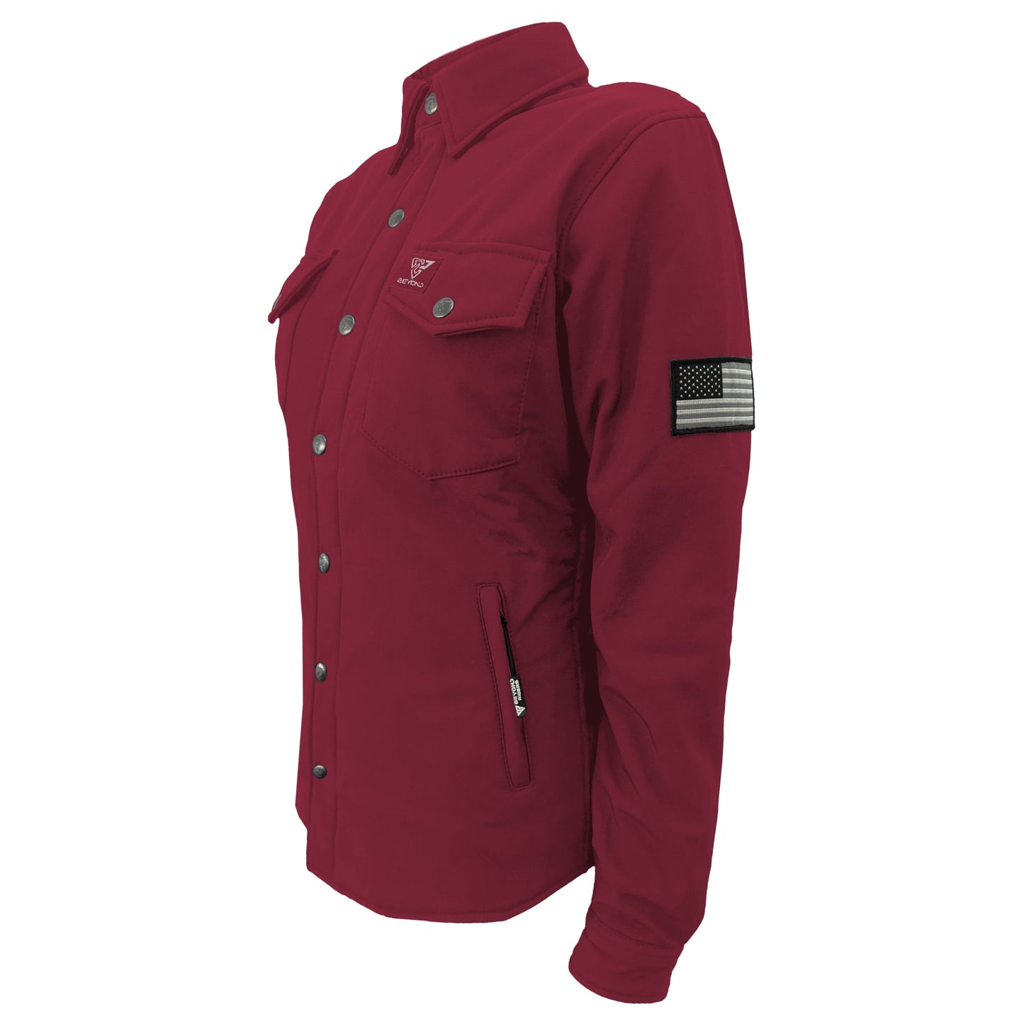Protective SoftShell Winter Jacket for Women – Red Maroon Matte
