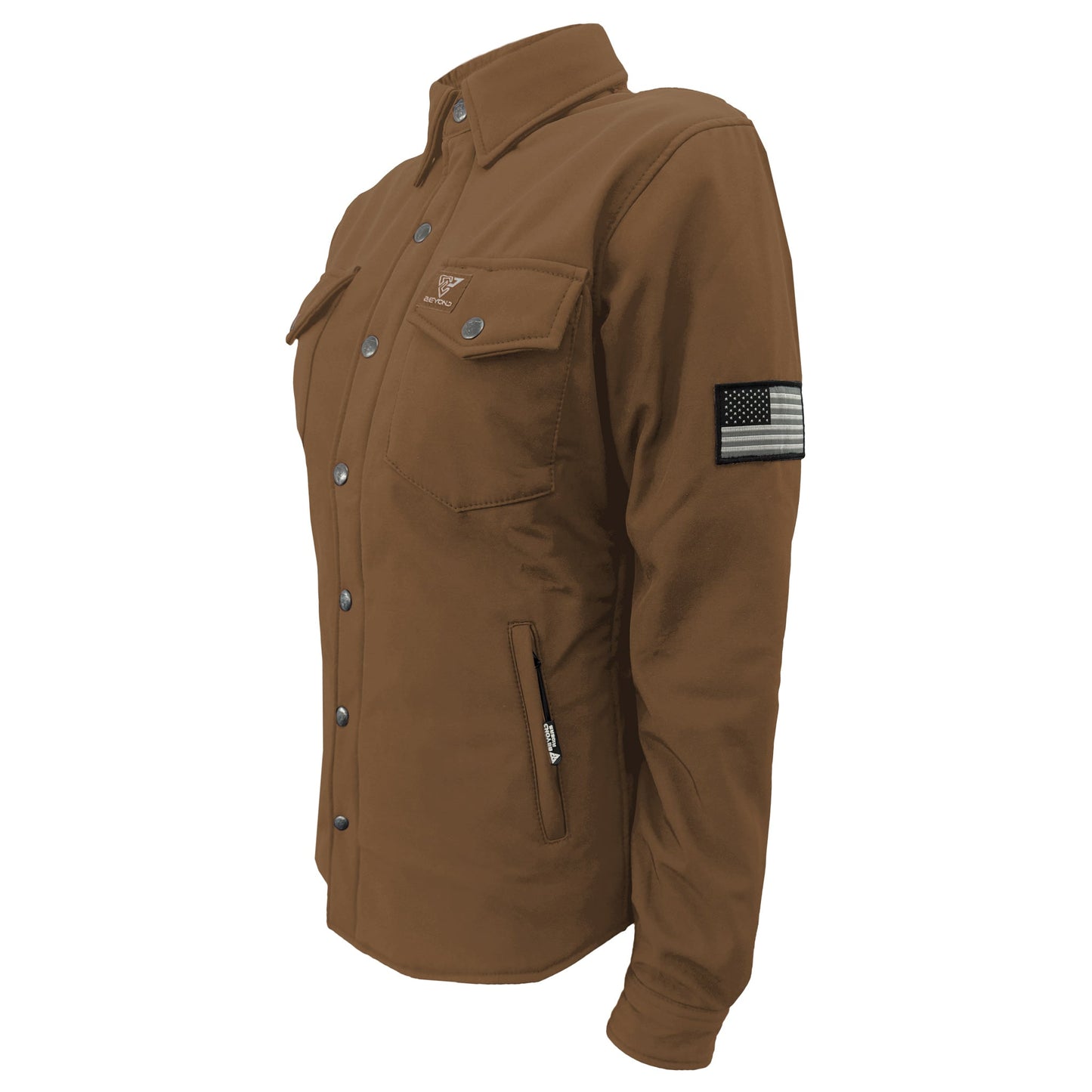 Protective SoftShell Winter Jacket for Women – Light Brown Matte
