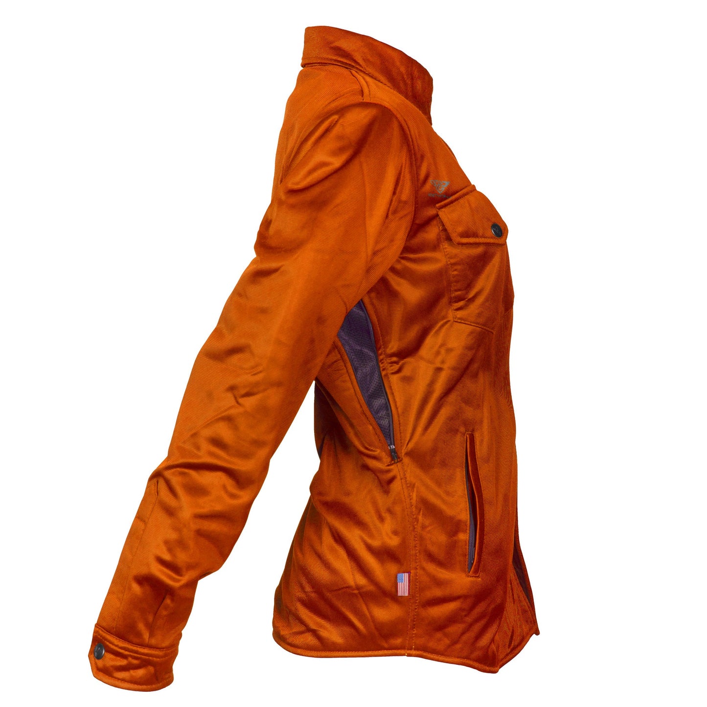 Ultra Protective Shirt for Women - Orange Solid with Pads