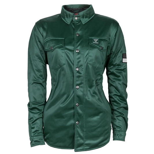 Ultra Protective Shirt for Women - Dark Green Solid with Pads