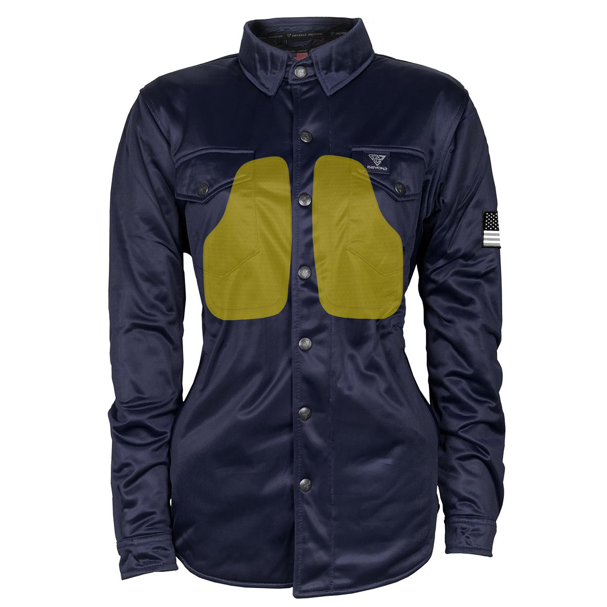 Ultra Protective Shirt for Women - Navy Blue Solid with Pads