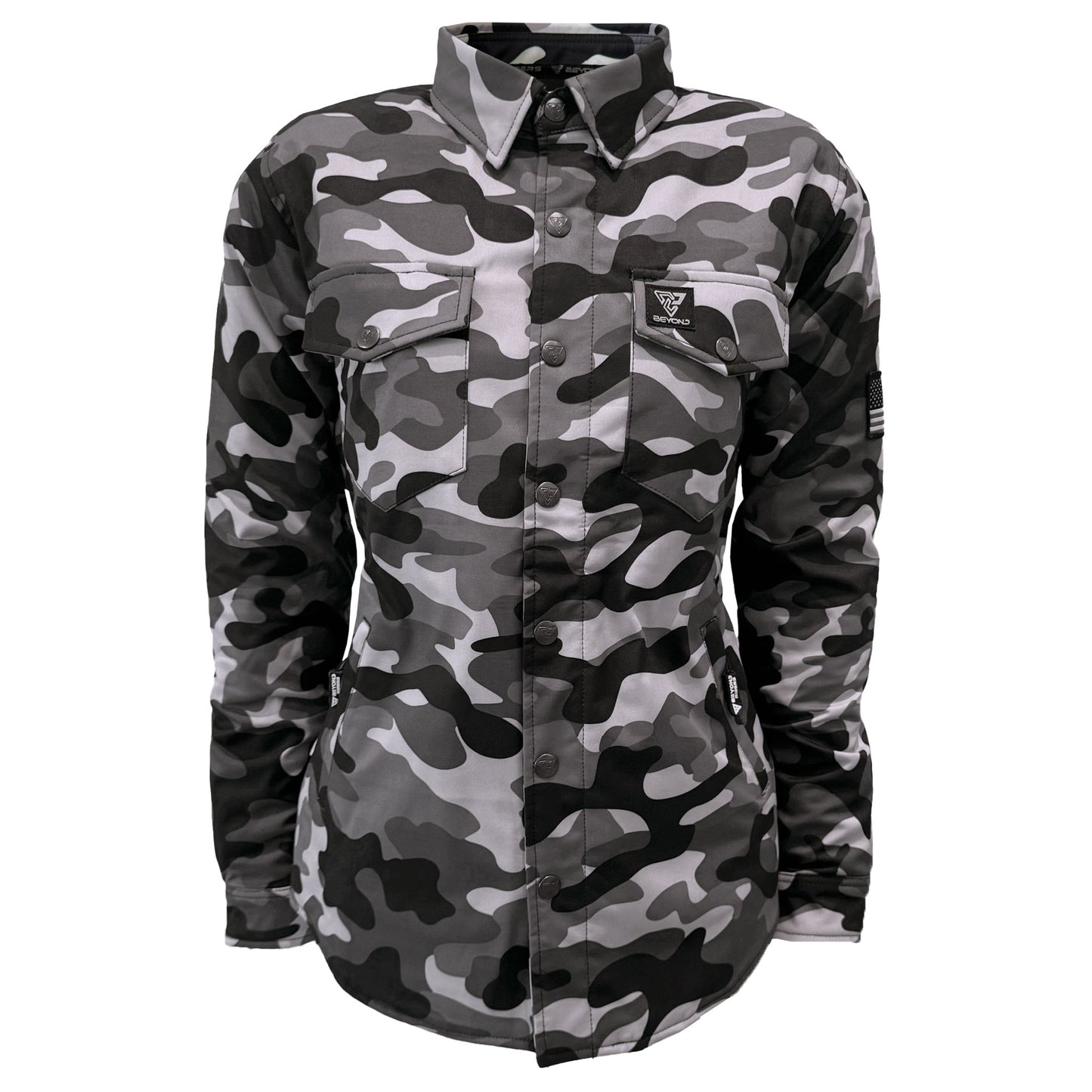 Protective SoftShell Winter Jacket for Women Camouflage Grey Boomer