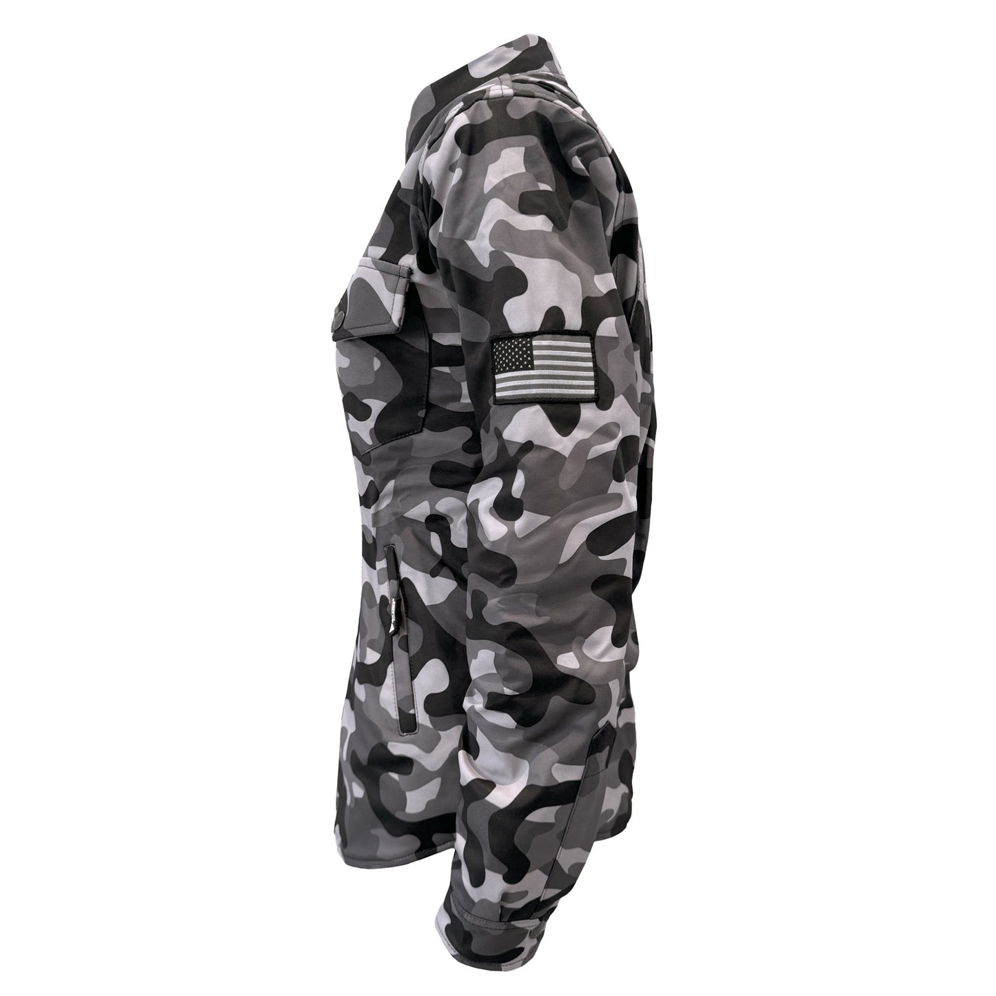 Protective SoftShell Winter Jacket for Women Camouflage Grey Boomer