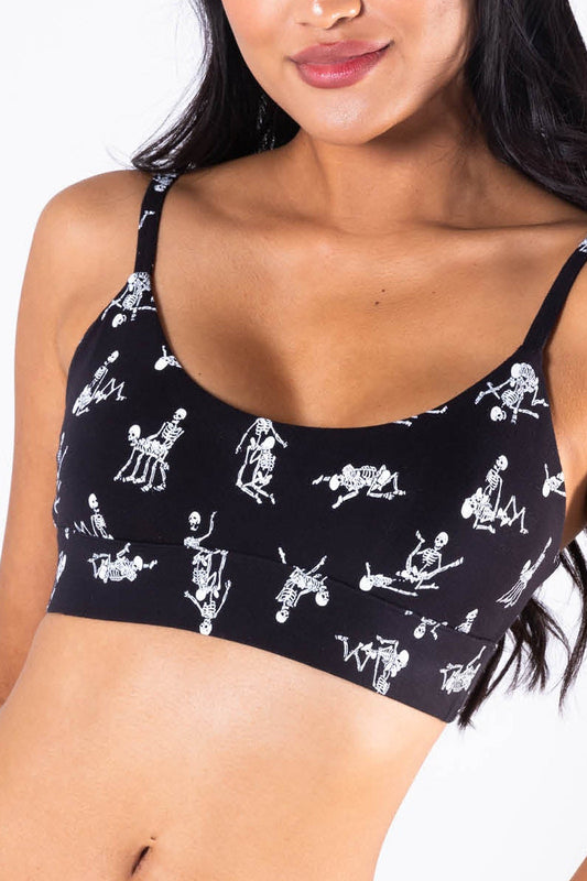The Bare Back Bones | Glow in the Dark Skeletons Boob Hammock™ Scoop Bralette