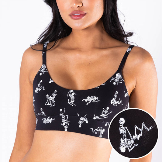 The Bare Back Bones | Glow in the Dark Skeletons Boob Hammock™ Scoop Bralette