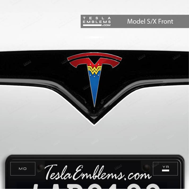 Wonder Woman Tesla Emblem Decals (Front + Back) | Model S