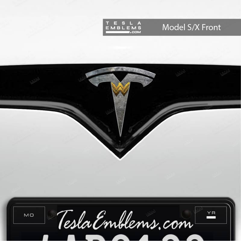 Wonder Woman Tesla Emblem Decals (Front + Back) | Model S