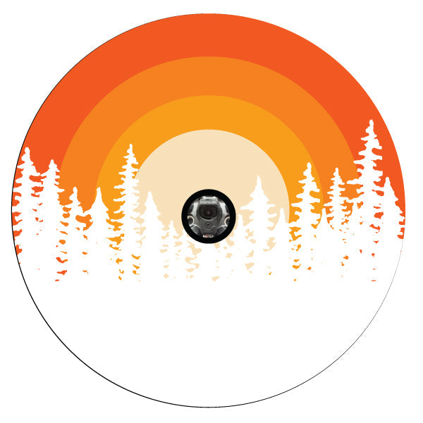 Ombre Sunset in the Woods Spare Tire Cover for RV, Jeep, Camper & More