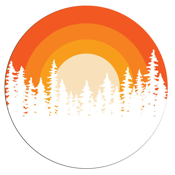 Ombre Sunset in the Woods Spare Tire Cover for RV, Jeep, Camper & More