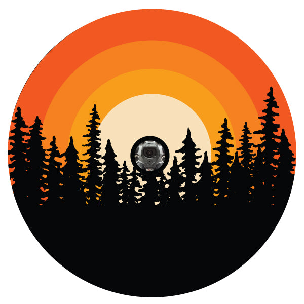 Ombre Sunset in the Woods Spare Tire Cover for RV, Jeep, Camper & More