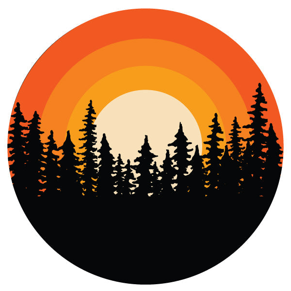 Ombre Sunset in the Woods Spare Tire Cover for RV, Jeep, Camper & More