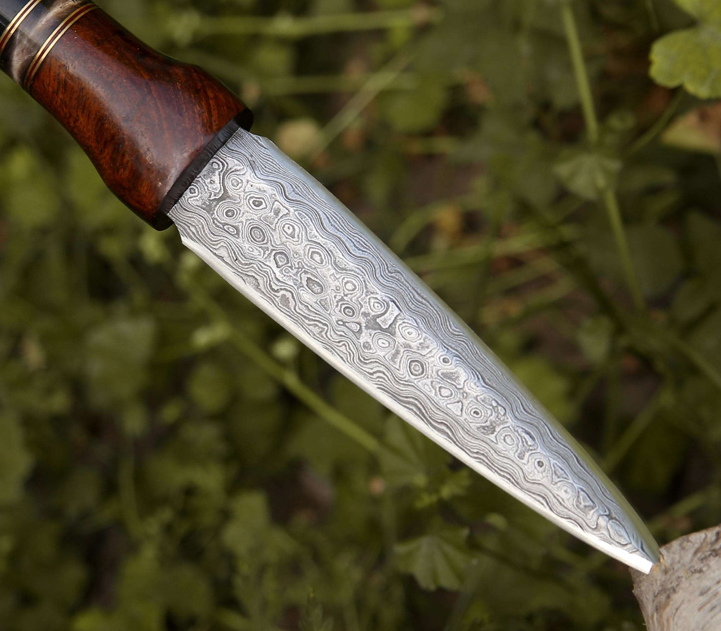 Cloud Damascus Dagger with Sheath