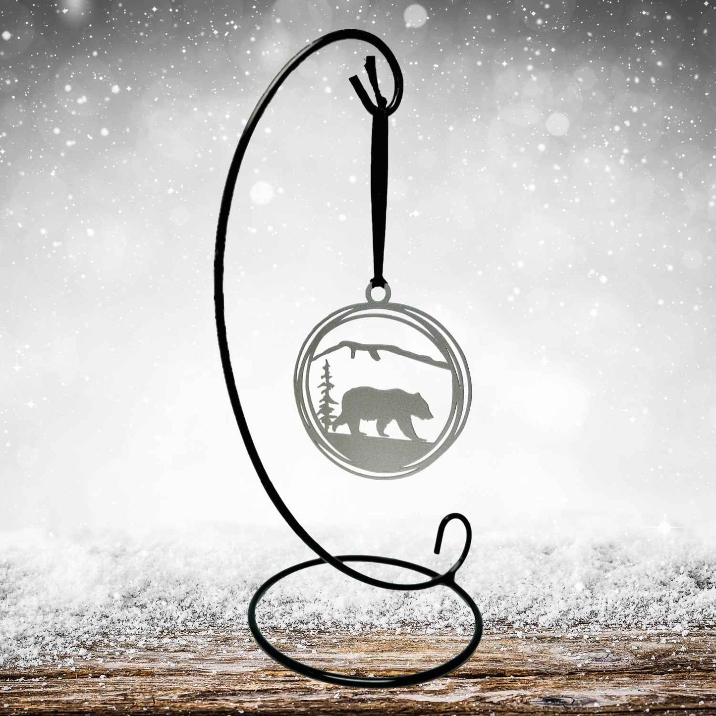 Christmas Tree Ornament with Bear Design