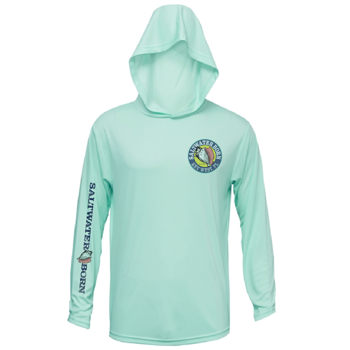 Key West, FL "Catch Clean Conserve" Lionfish Men's Long Sleeve UPF 50+ Dry-Fit Hoodie