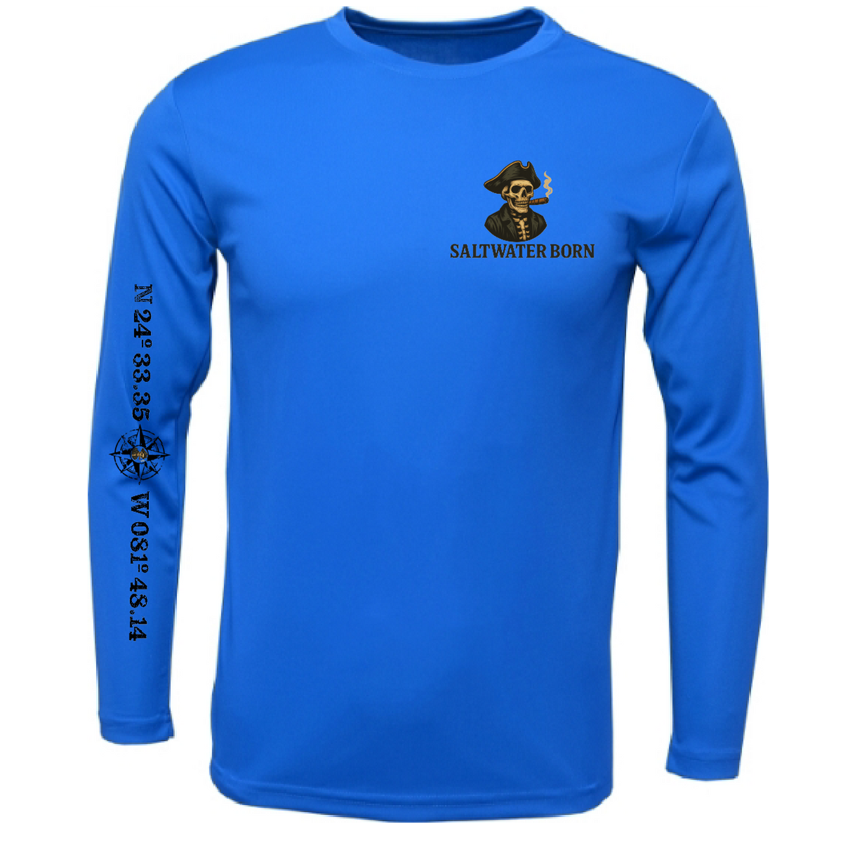 Key West, FL Pirate Men's Long Sleeve UPF 50+ Dry-Fit Shirt