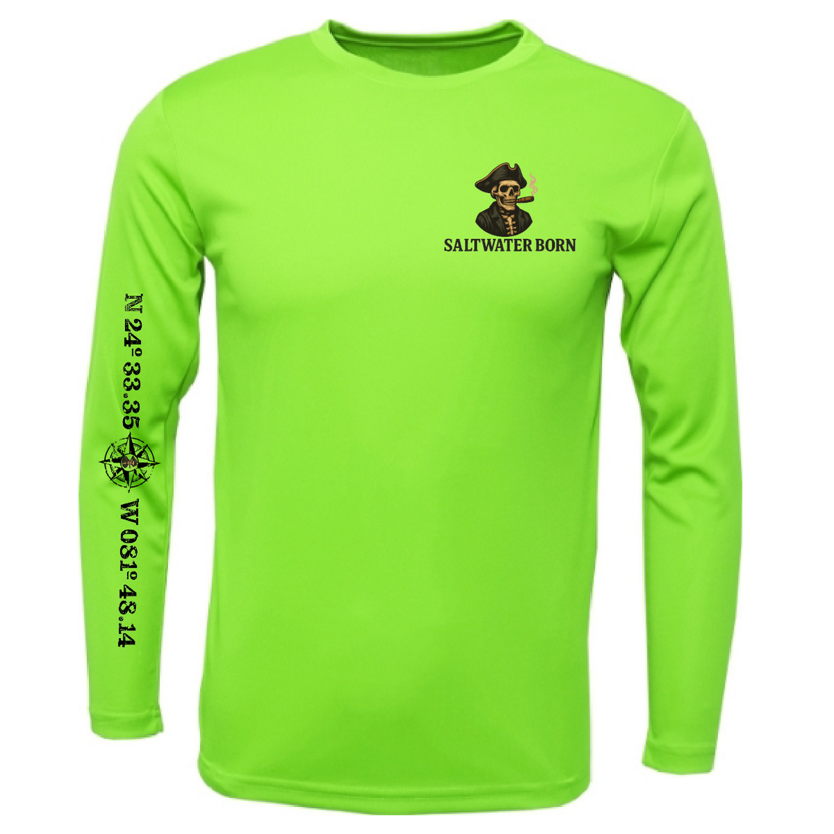 Key West, FL Pirate Men's Long Sleeve UPF 50+ Dry-Fit Shirt