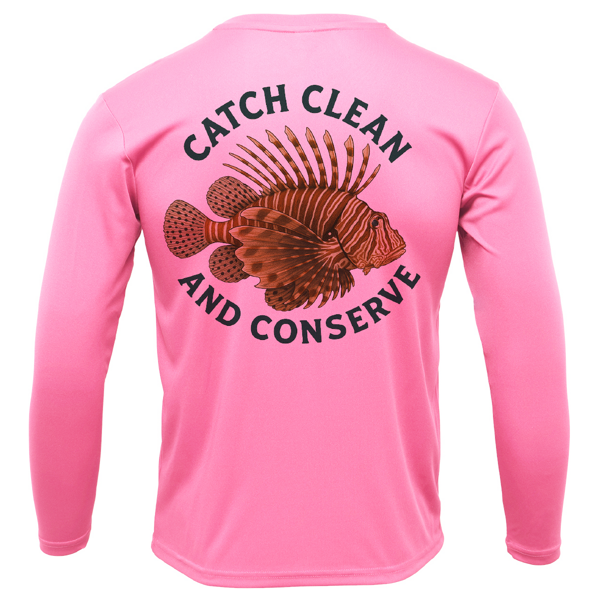 Key West, FL "Catch Clean Conserve" Lionfish Men's Long Sleeve UPF 50+ Dry-Fit Shirt