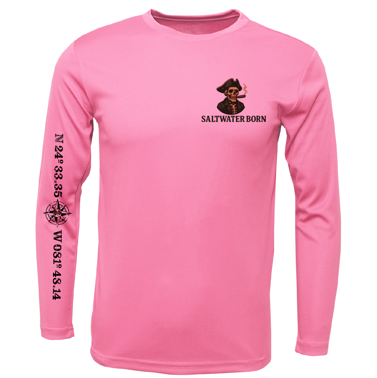Key West, FL Pirate Men's Long Sleeve UPF 50+ Dry-Fit Shirt