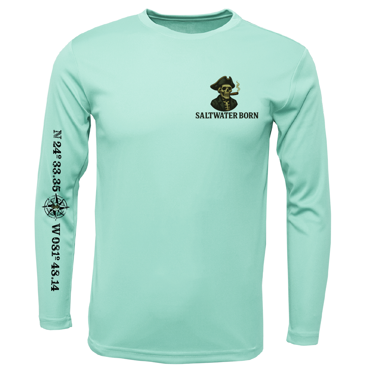 Key West, FL Pirate Men's Long Sleeve UPF 50+ Dry-Fit Shirt