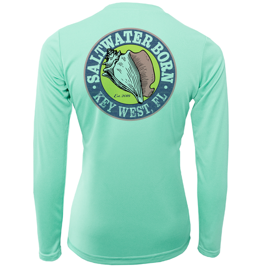 Key West, FL "Saltwater Heals Everything" Women's Long Sleeve UPF 50+ Dry-Fit Shirt