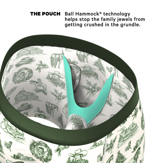 The Western Wonderland | Western Toile Ball Hammock® Pouch Underwear With Fly