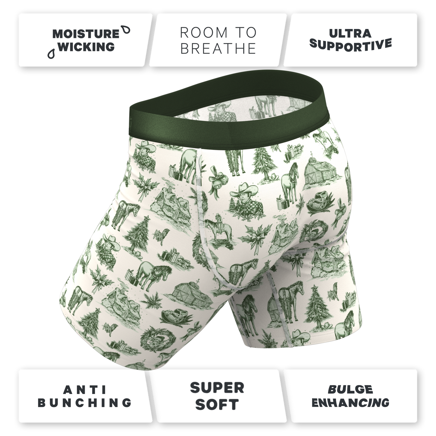 The Western Wonderland | Western Toile Long Leg Ball Hammock® Pouch Underwear With Fly