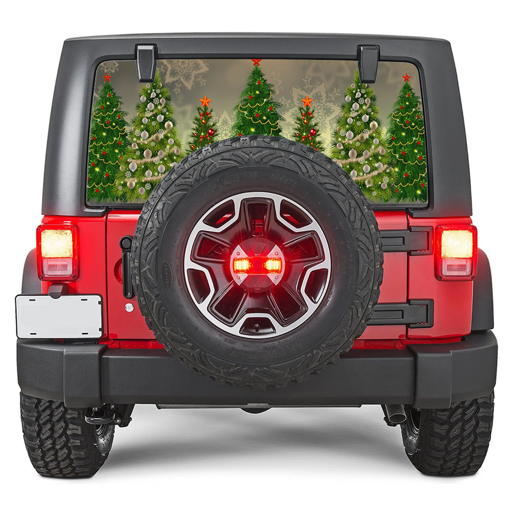 Xmas Tree Lights Rear Window Decal