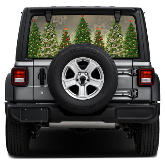 Xmas Tree Lights Rear Window Decal