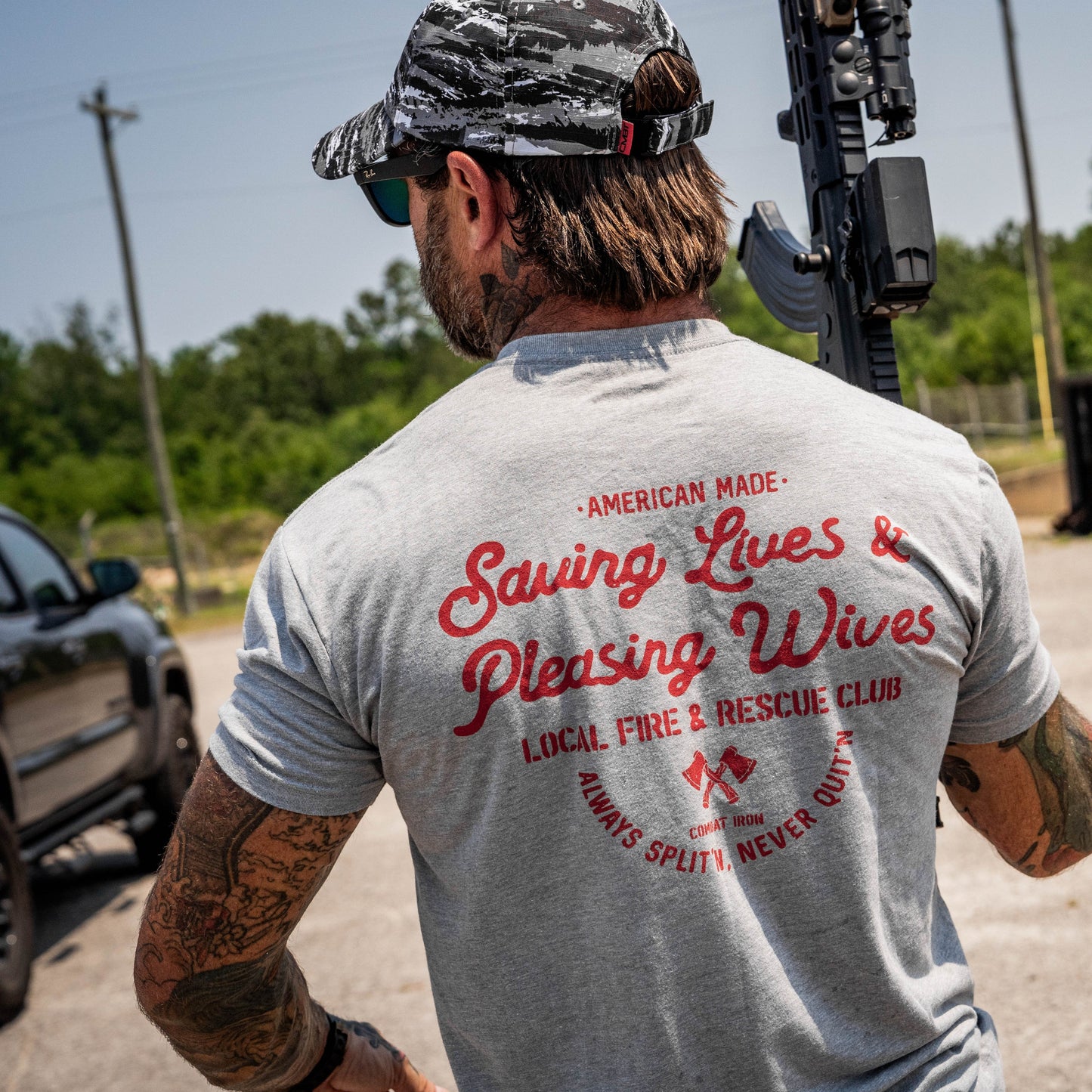Saving Lives & Pleasing Wives Fire & Rescue Club Men's T-Shirt