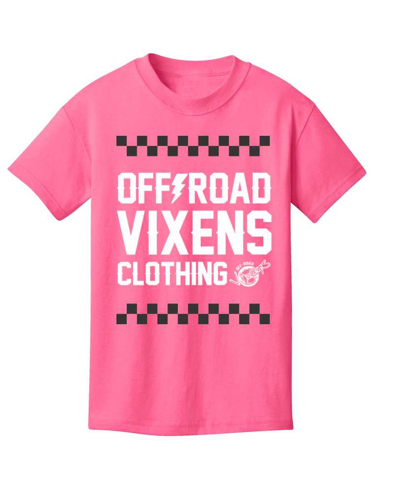 Youth Checked out Tee - Neon Pink