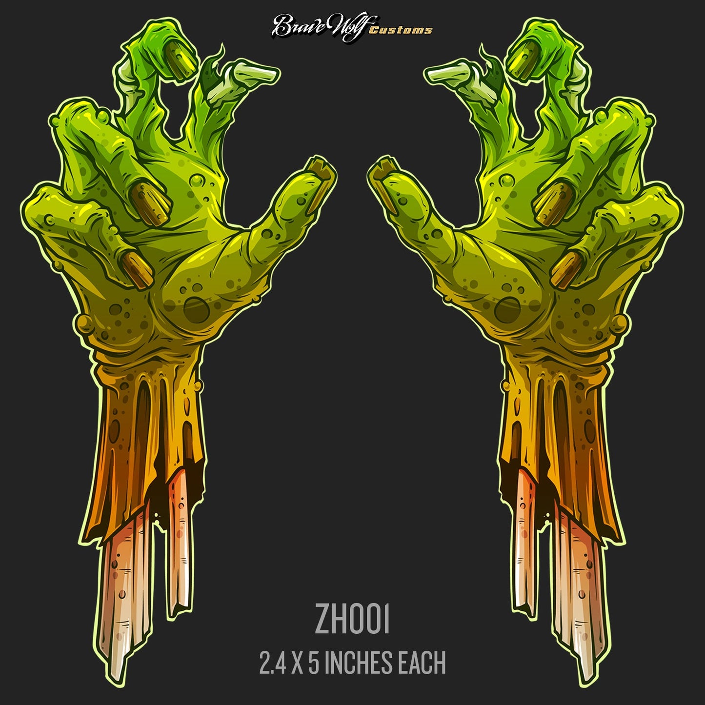 Zombie Hands 001-Color Anywhere Decal Set