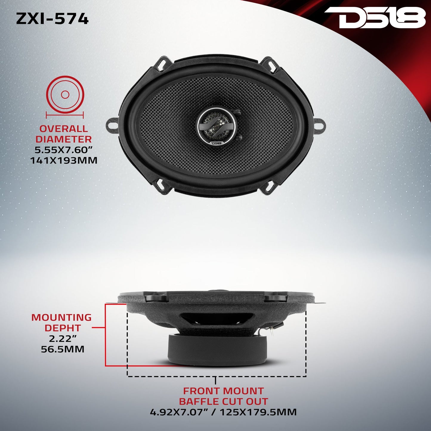 ZXI 5x7" 2-Way Coaxial Speakers with Kevlar Cone 70 Watts Rms 4-Ohm