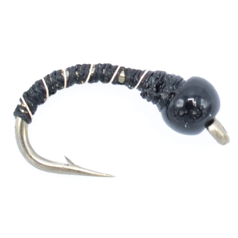 Black Zebra Midge - 1 Dozen - Size 20 - Tailwater and Lake Fishing Flies