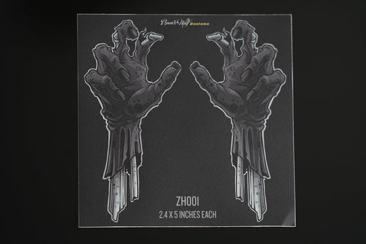 Zombie Hands 001-B&W Anywhere Decal Set