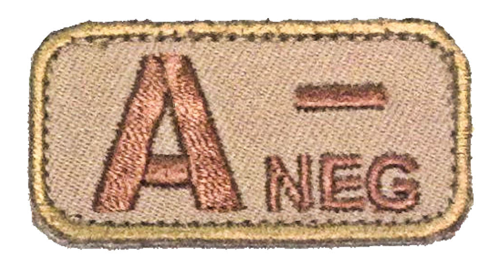 Blood Type Morale Patches with Hook Backing