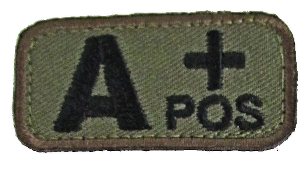 Blood Type Morale Patches with Hook Backing