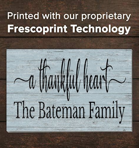 A Thankful Heart Family Name Sign Farmhouse Quote Sign PERSONALIZED Family Wall Art