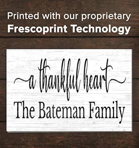 A Thankful Heart Family Name Sign Farmhouse Quote Sign PERSONALIZED Family Wall Art