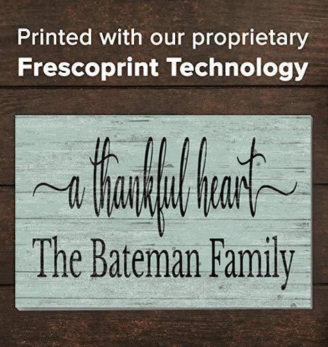 A Thankful Heart Family Name Sign Farmhouse Quote Sign PERSONALIZED Family Wall Art