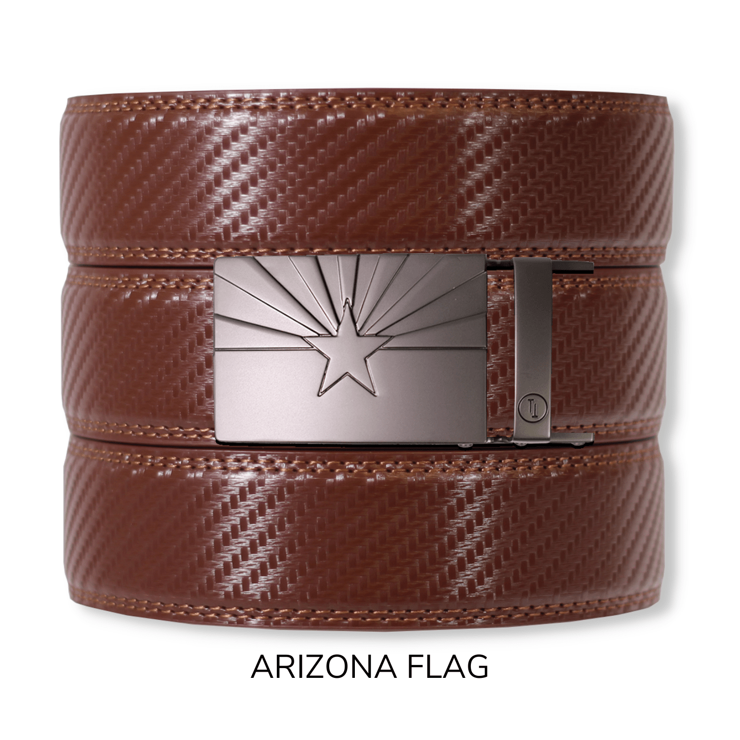 Carbon Chestnut Leather Ratchet Belt & Buckle Set