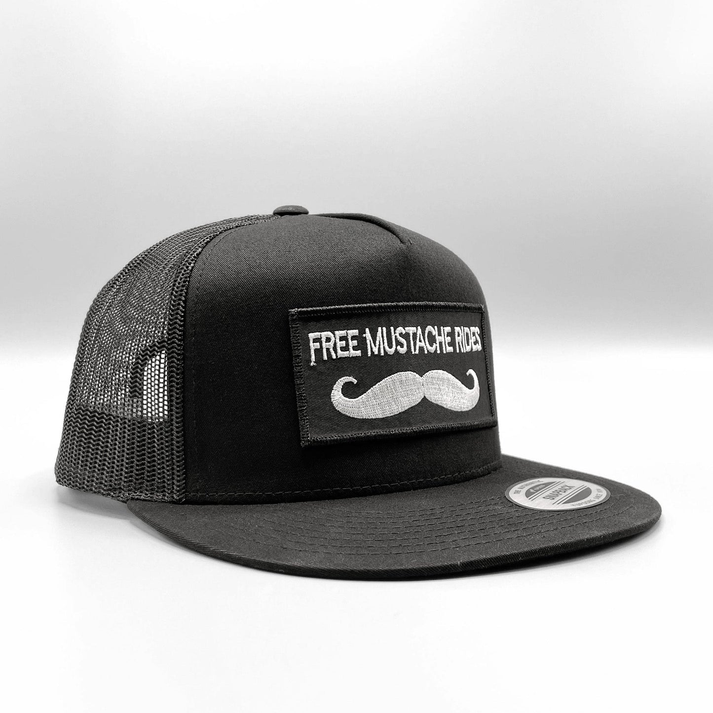 Free Mustache Rides Funny, Retro Trucker Hat