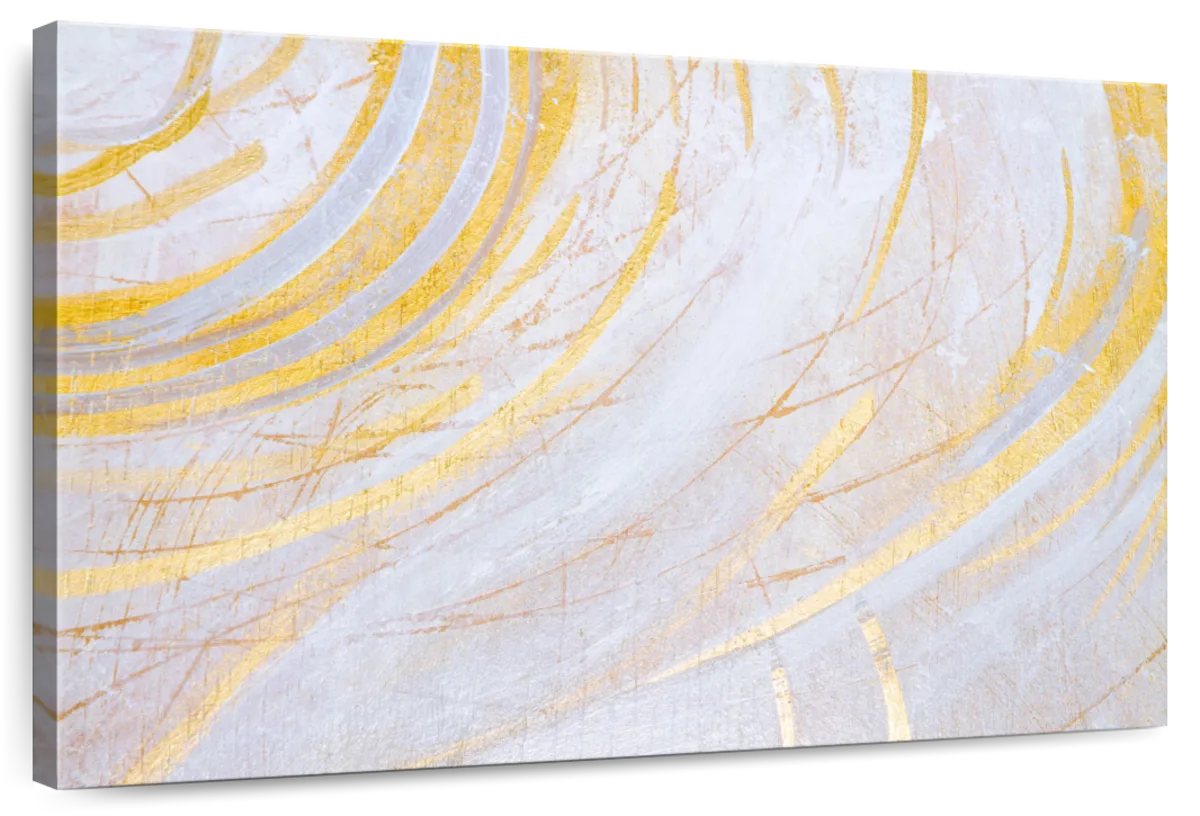White And Gold Abstract Wall Art
