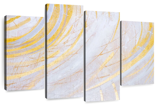 White And Gold Abstract Wall Art