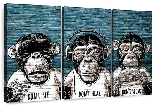 Three Monkeys Wall Art