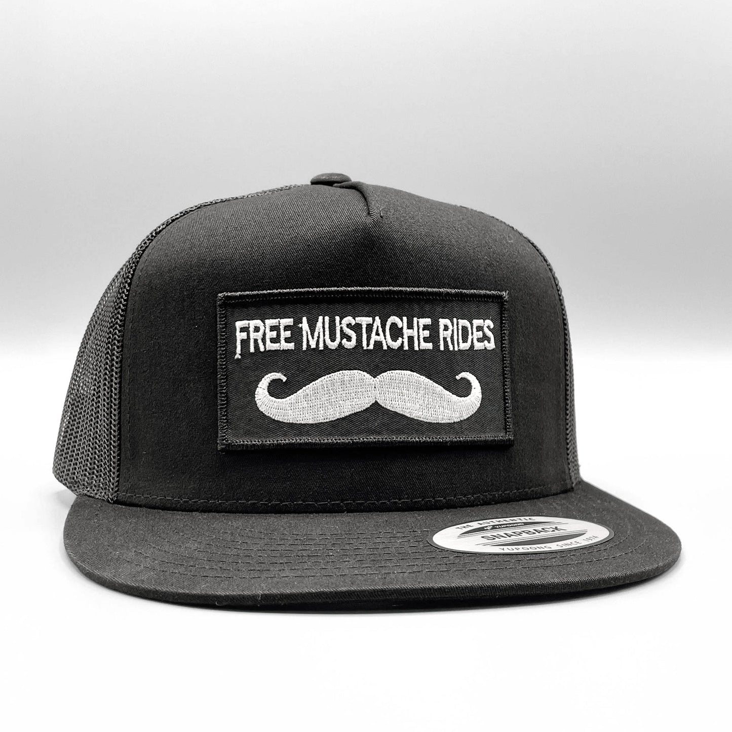 Free Mustache Rides Funny, Retro Trucker Hat