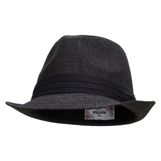 Big Size Paper Straw Fedora with Triple Pleated Band
