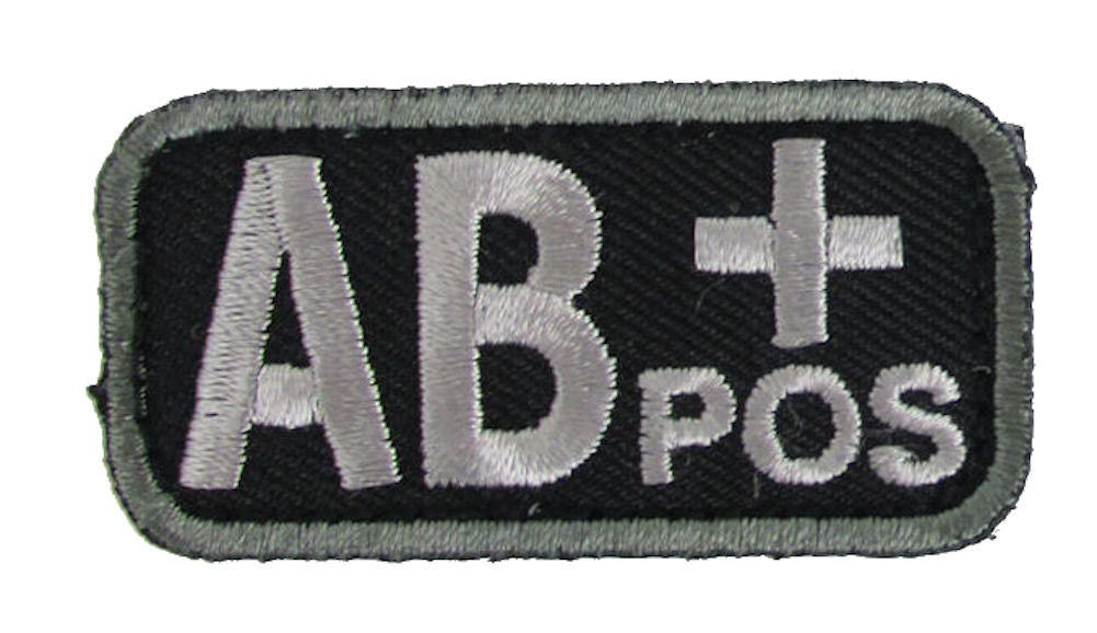 Blood Type Morale Patches with Hook Backing